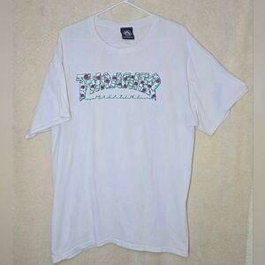 Thrasher Magazine Roses Thorns Logo T-Shirt Skateboard White Mens L